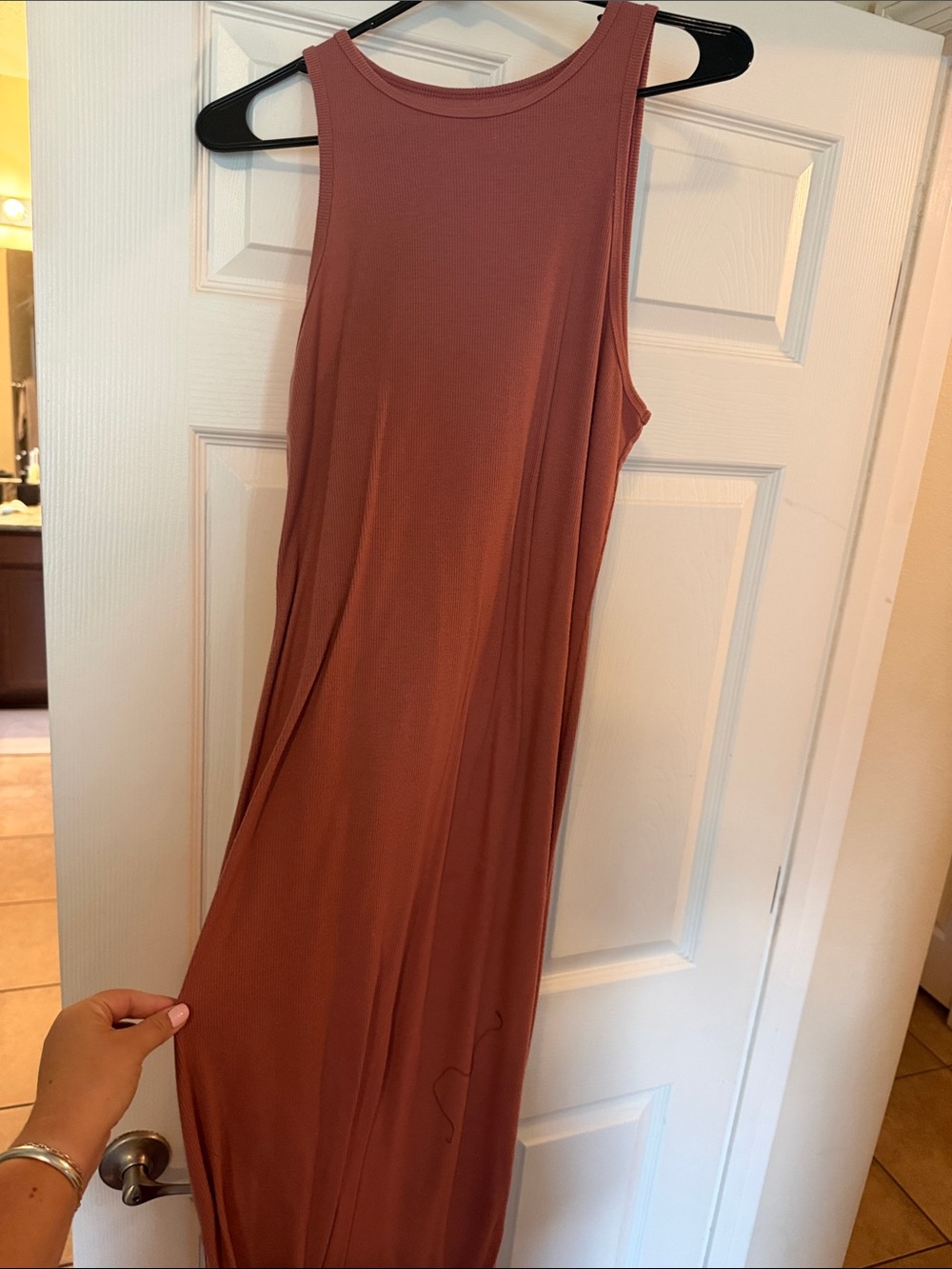 SO Sleeveless Dusty Rose Tank Maxi Dress